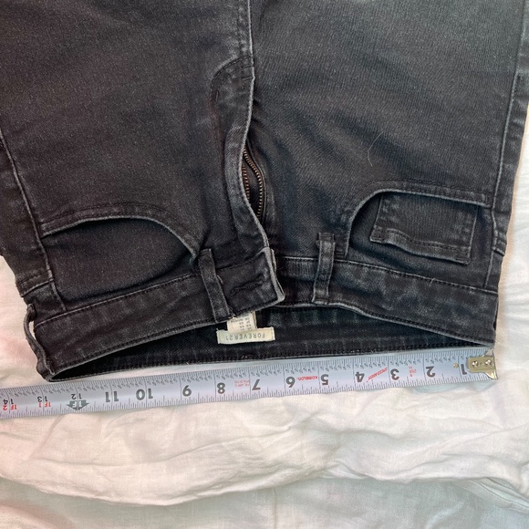 Forever 21 size 27 black cropped ankle skinny stretch jean pant high rise - Picture 5 of 8